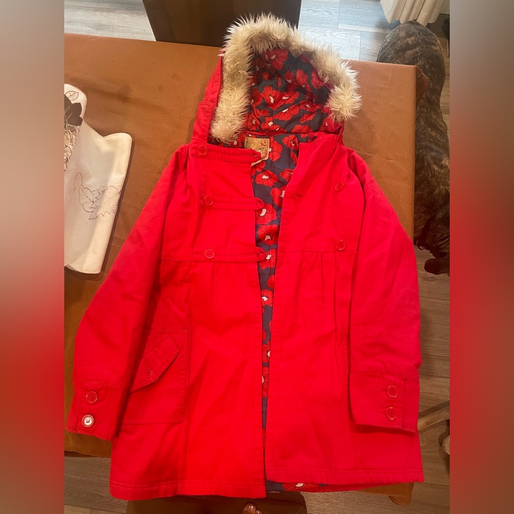 Billabong Red Coat; Size Medium